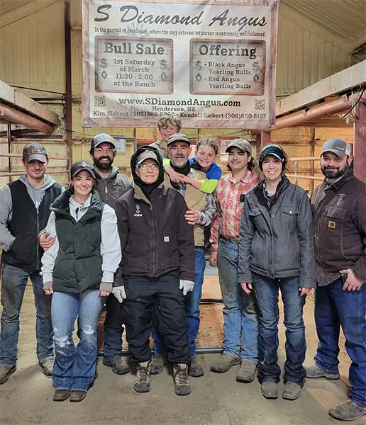 Group photo of the S Diamond Angus team